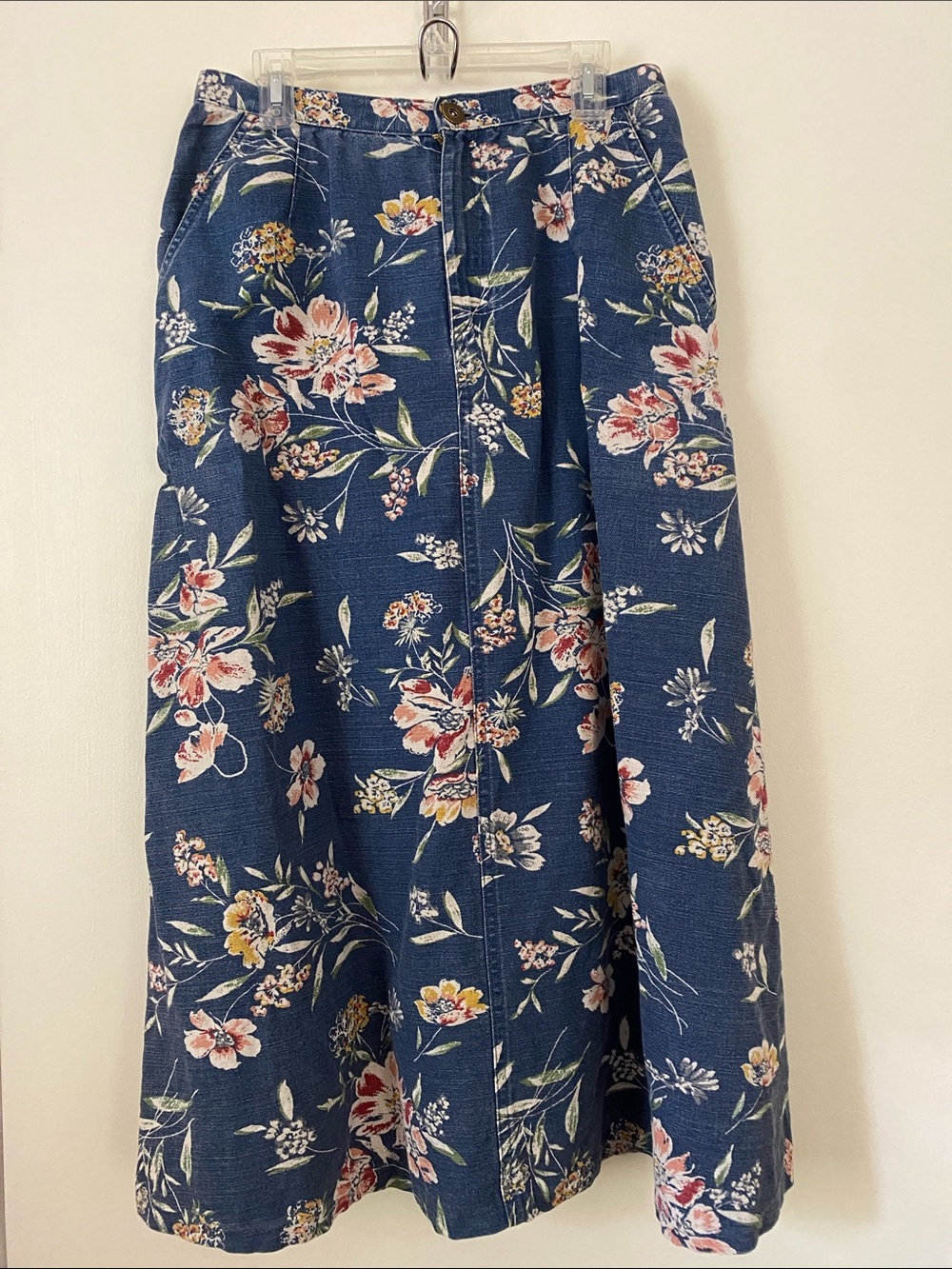 Vintage 90’s Liz Claiborne Denim Floral Skirt